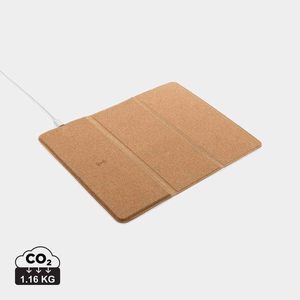 Bild på Musmatta/ställ i FSC® kork med 10W trådlös laddning