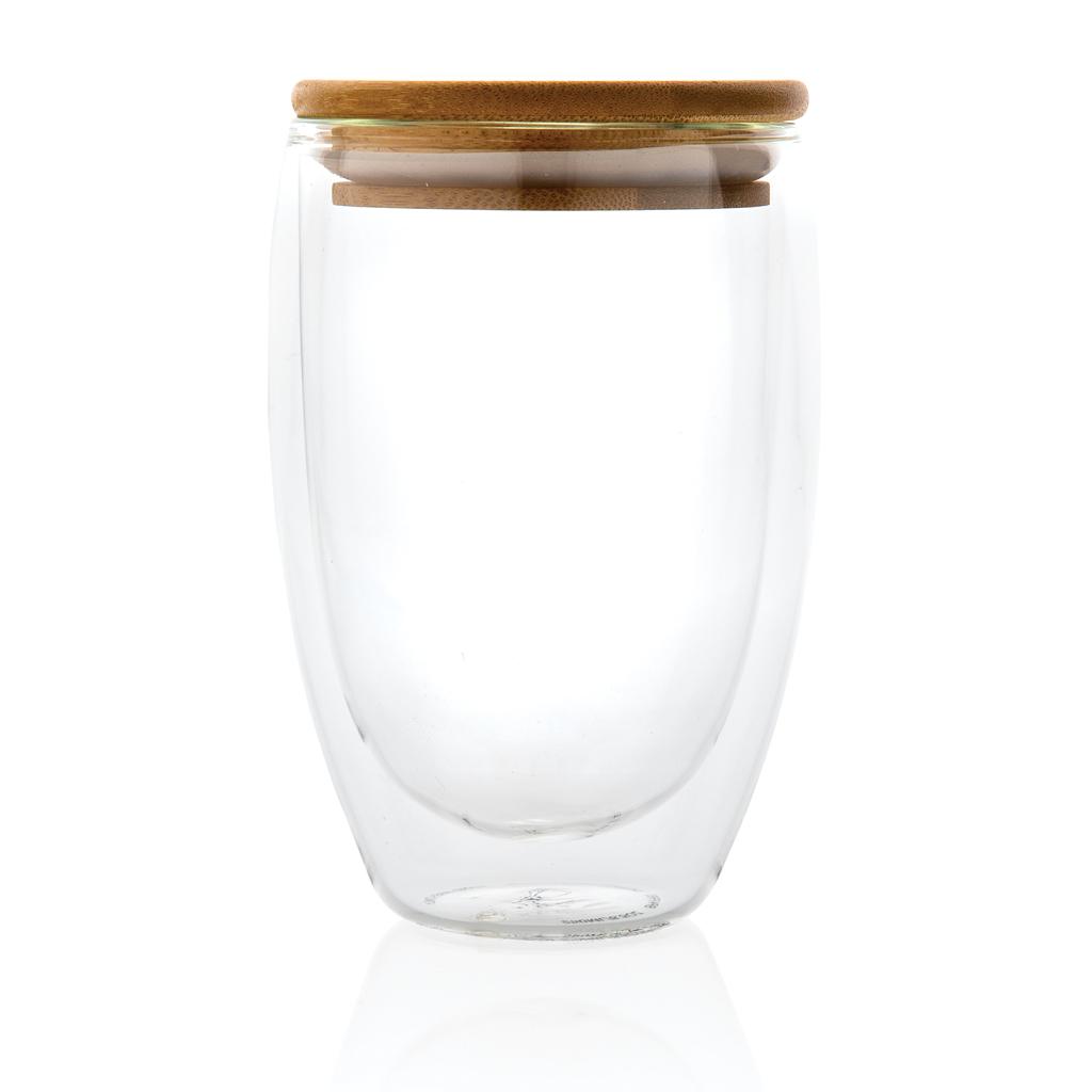 Bild på Glas Dubbelväggigt 350ml med bambulock