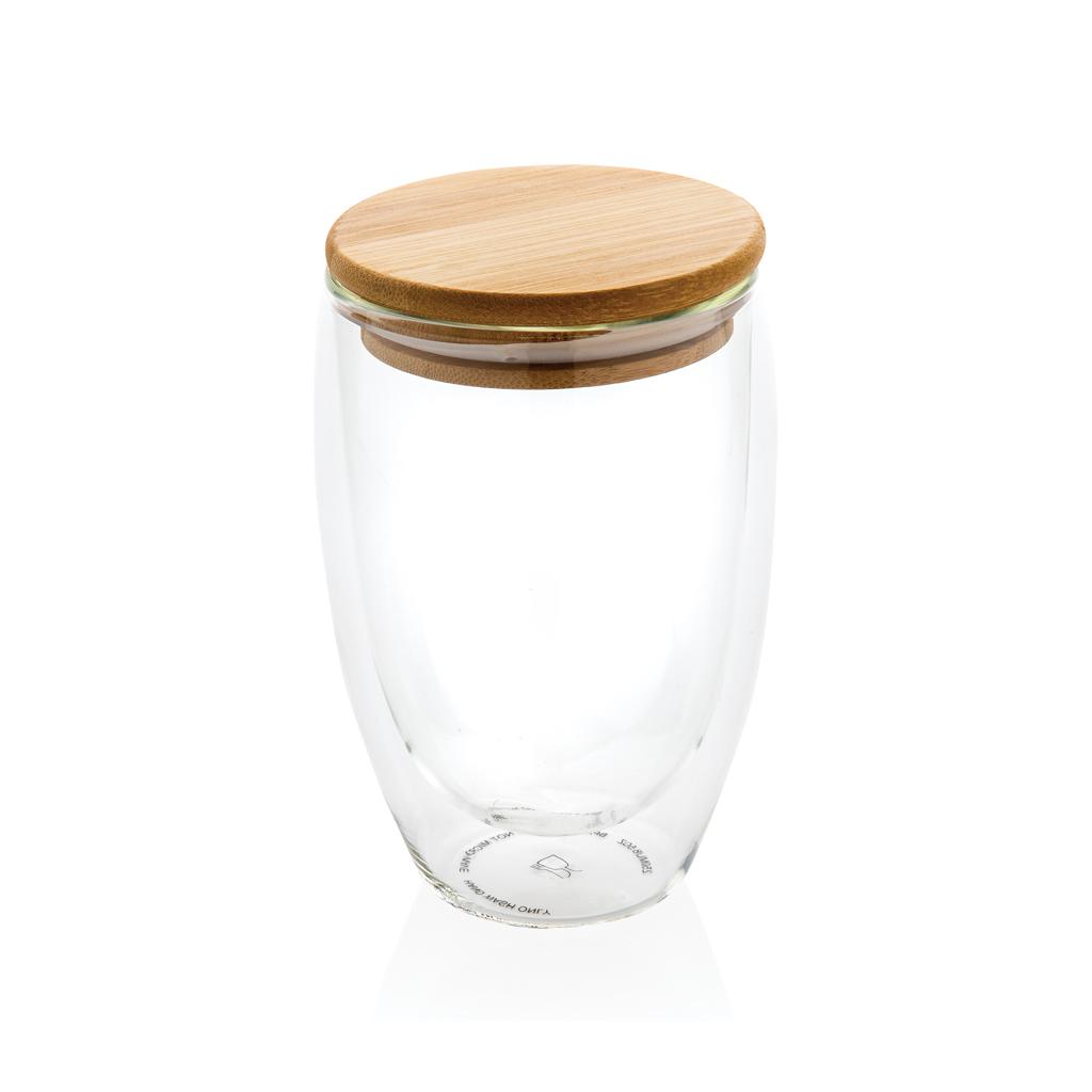Bild på Glas Dubbelväggigt 350ml med bambulock