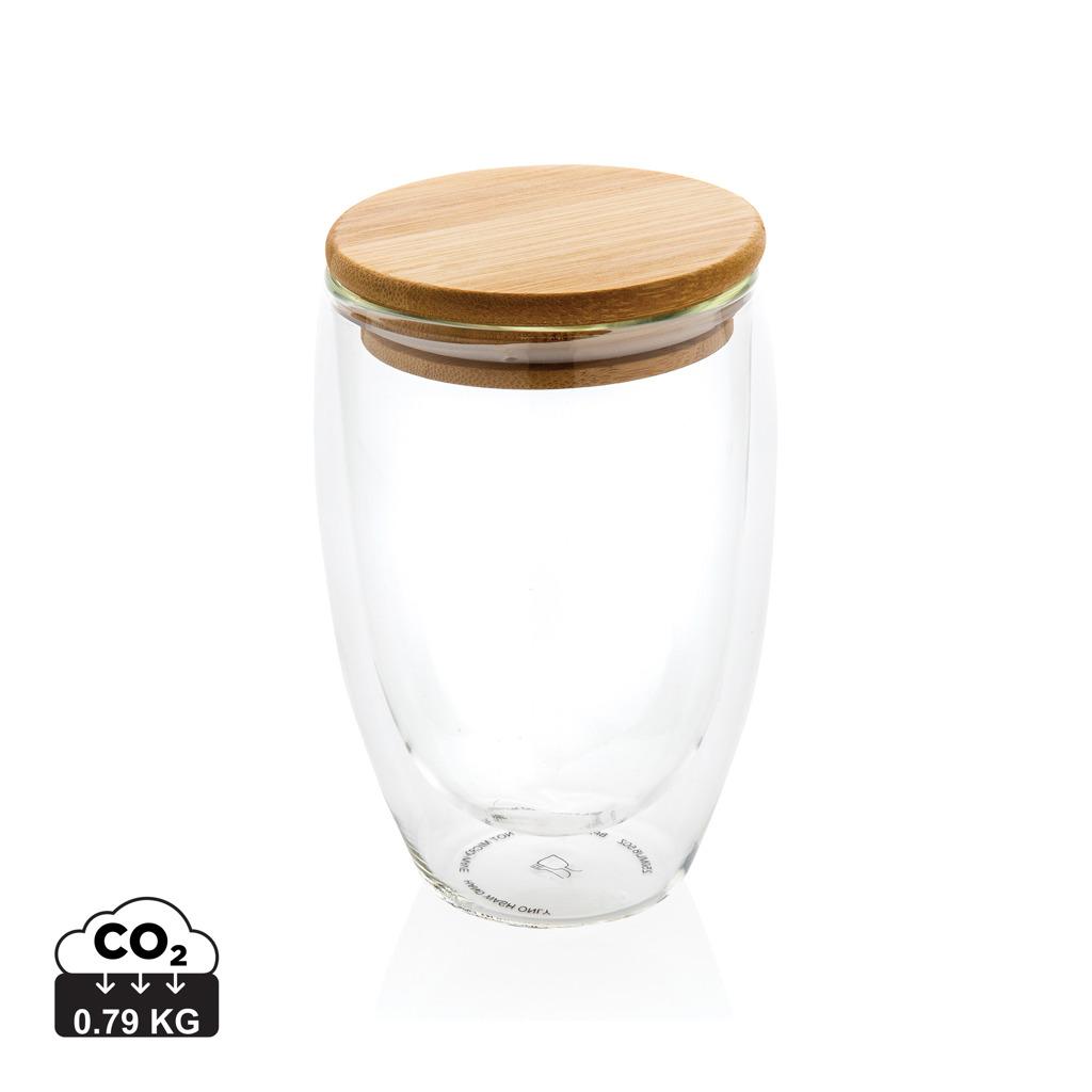 Bild på Glas Dubbelväggigt 350ml med bambulock