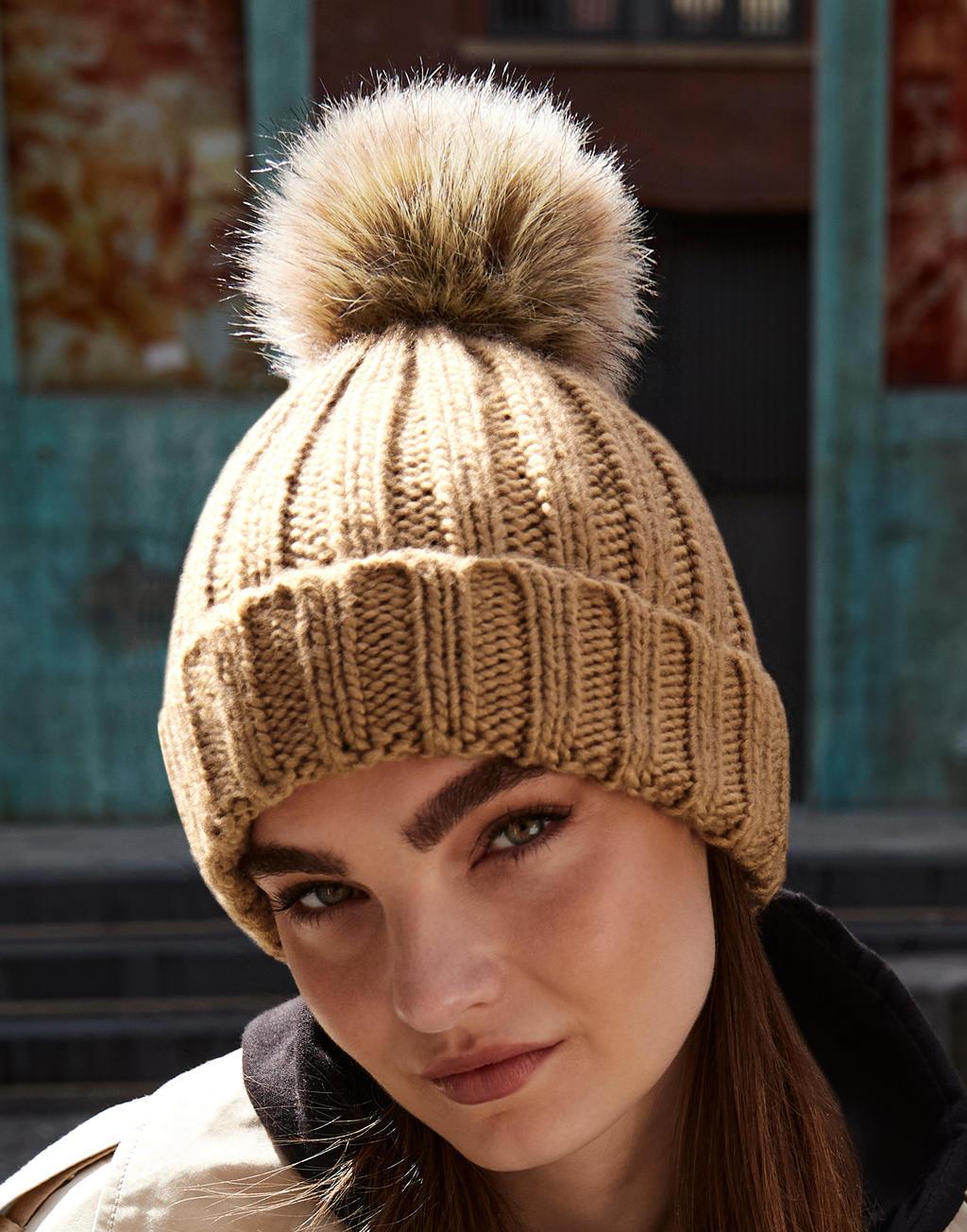 Bild på Mössa Beechfield Fur Pop Pom