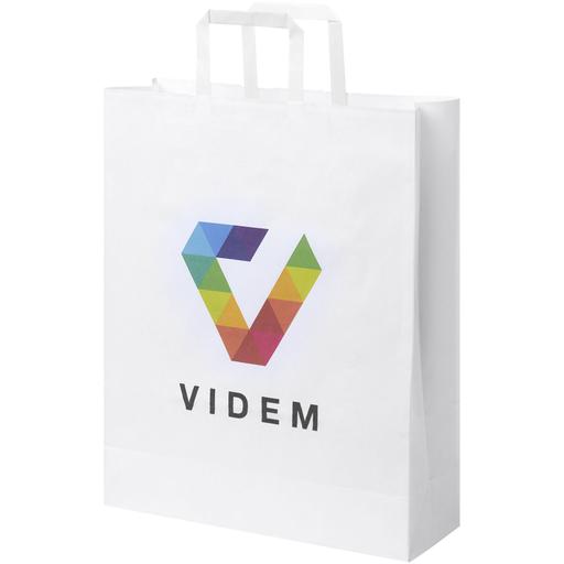 Papperspåse Take-Away Large 80–90 g/m² - platta handtag