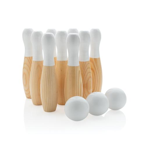 Skittle-set med träkäglor