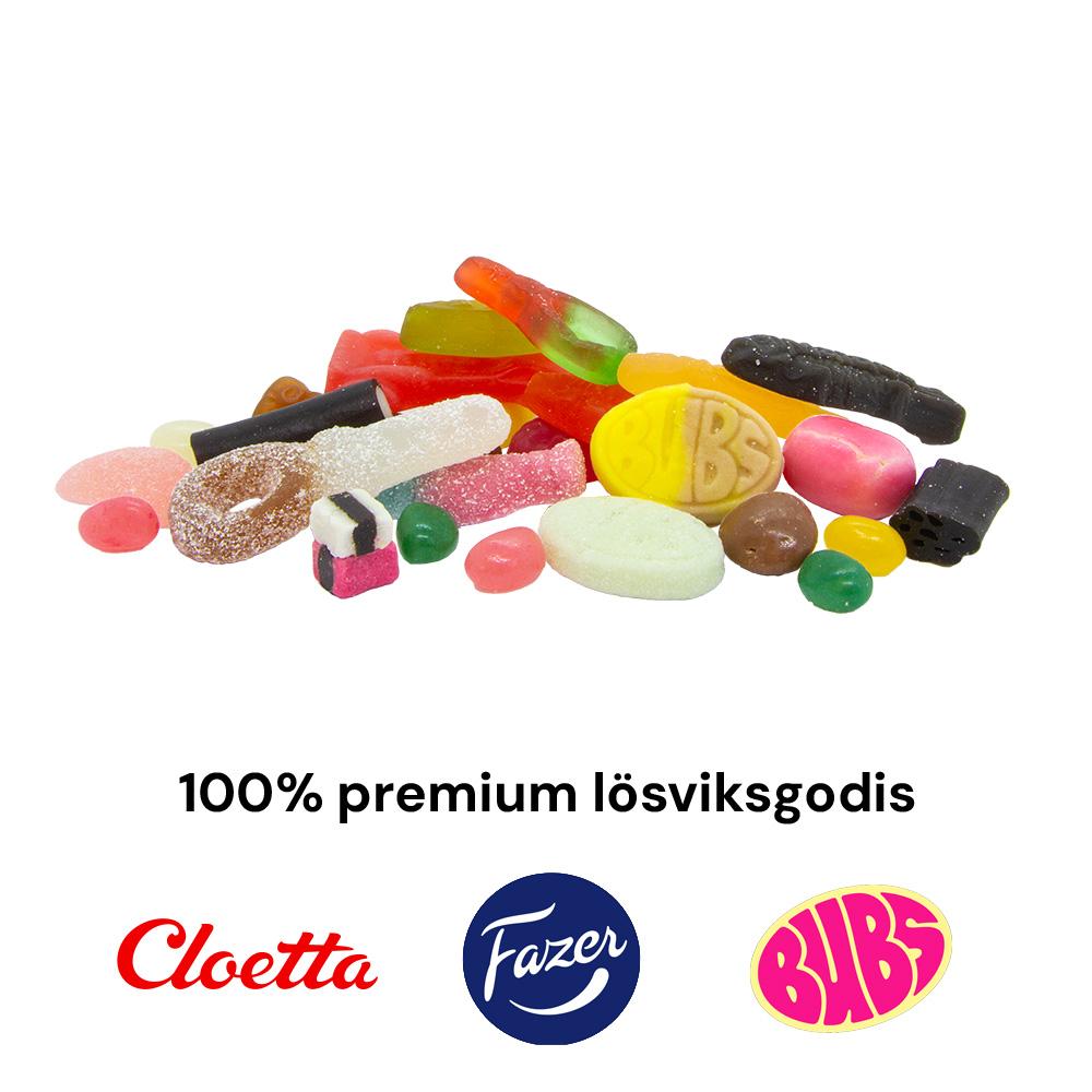 100% premium lösviktsgodis i ägget