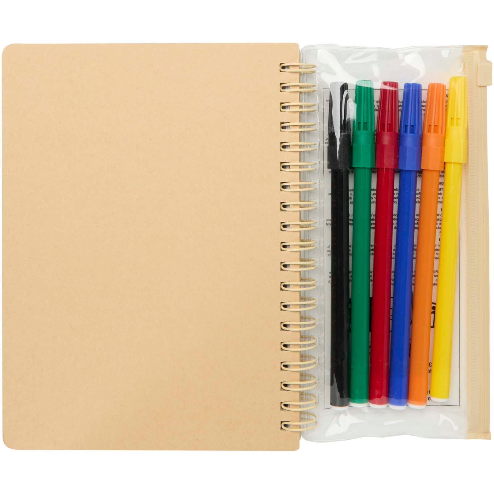 Bild på Anteckningsbok Squiggle B6, med färgläggning pennor Bild på Anteckningsbok Squiggle B6, med färgläggning pennor