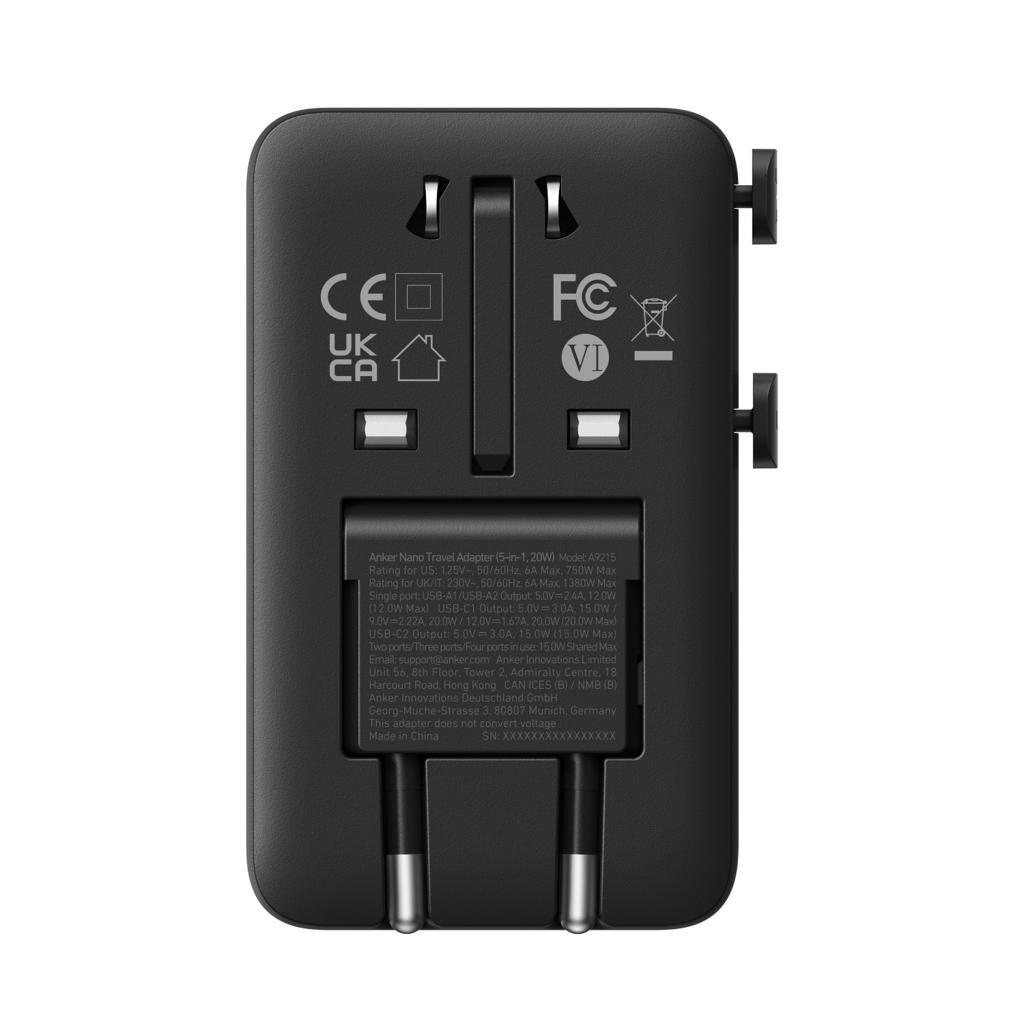 Bild på Reseadapter Anker Nano 5-i-1, 20W