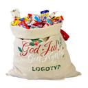 Exempel på julsäck med inslaget julgodis och egen logotyp