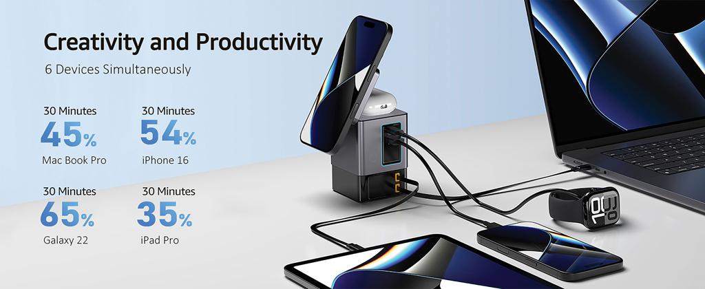 Bild på Hub-laddare Urban Vitamin Sacramento 105 W GaN Bild på Hub-laddare Urban Vitamin Sacramento 105 W GaN