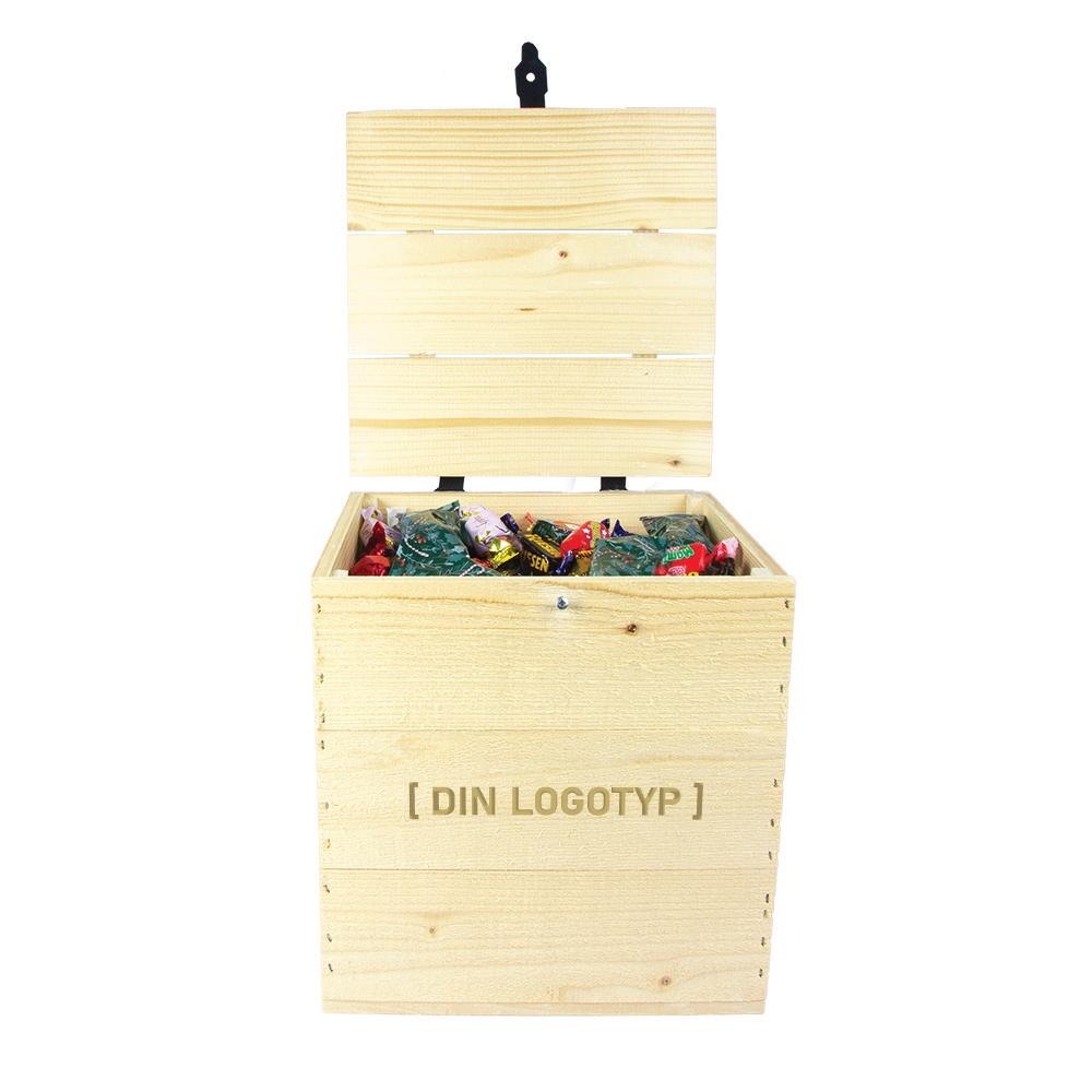 Trälåda med inbränd logotyp exempel Trälåda med inbränd logotyp exempel