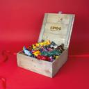 Trälåda med inbränd logotyp 2025