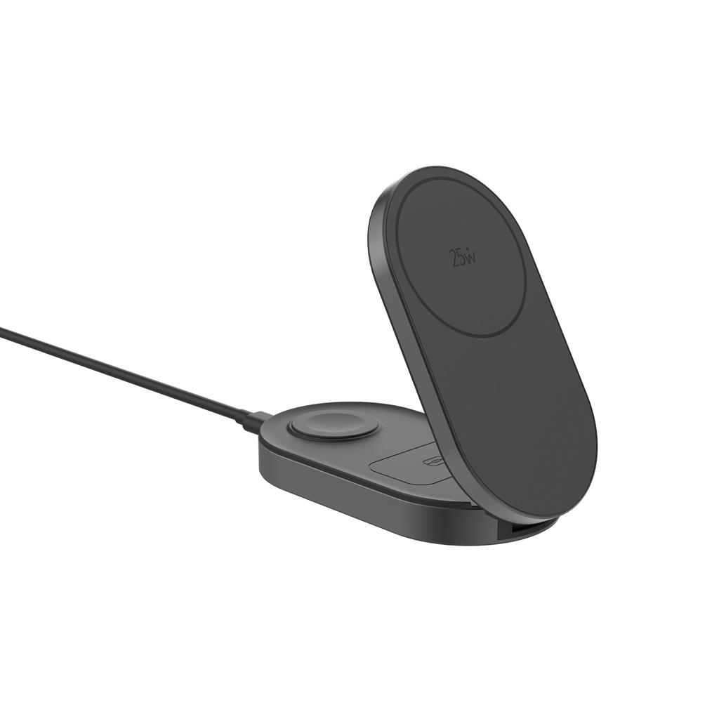 Bild på Trådlös laddare Quantom 25 W, 3-i-1, hopfällbar Bild på Trådlös laddare Quantom 25 W, 3-i-1, hopfällbar