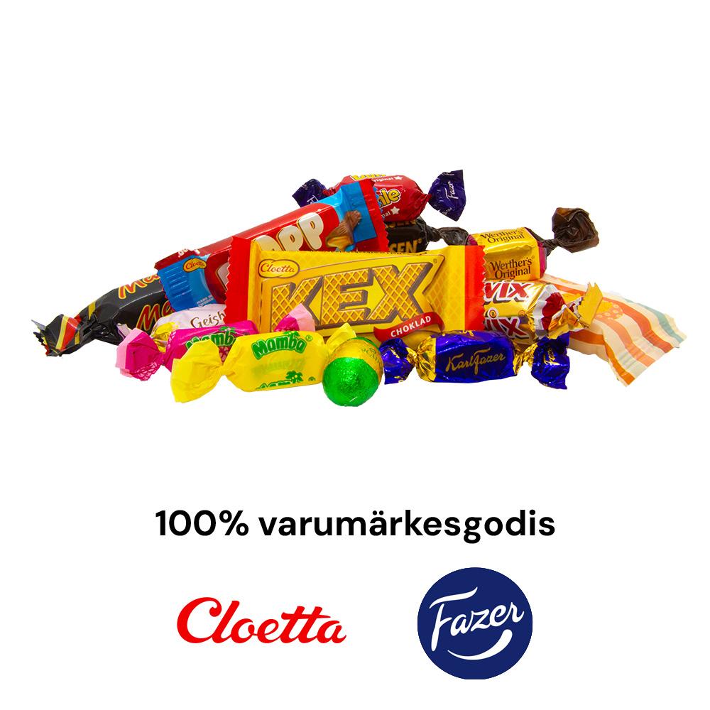 100% varumärkesgodis i trälåda 100% varumärkesgodis i trälåda