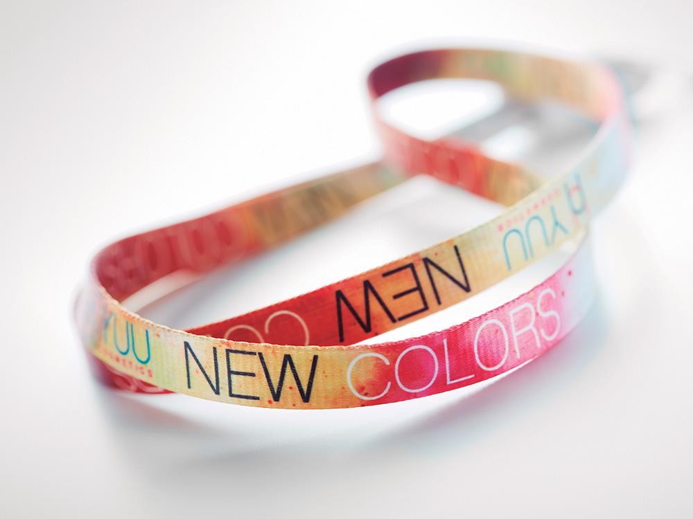 Nyckelband med fullfärgstryck i sublimation – exempel på sublimeringstryck på polyesterband.
